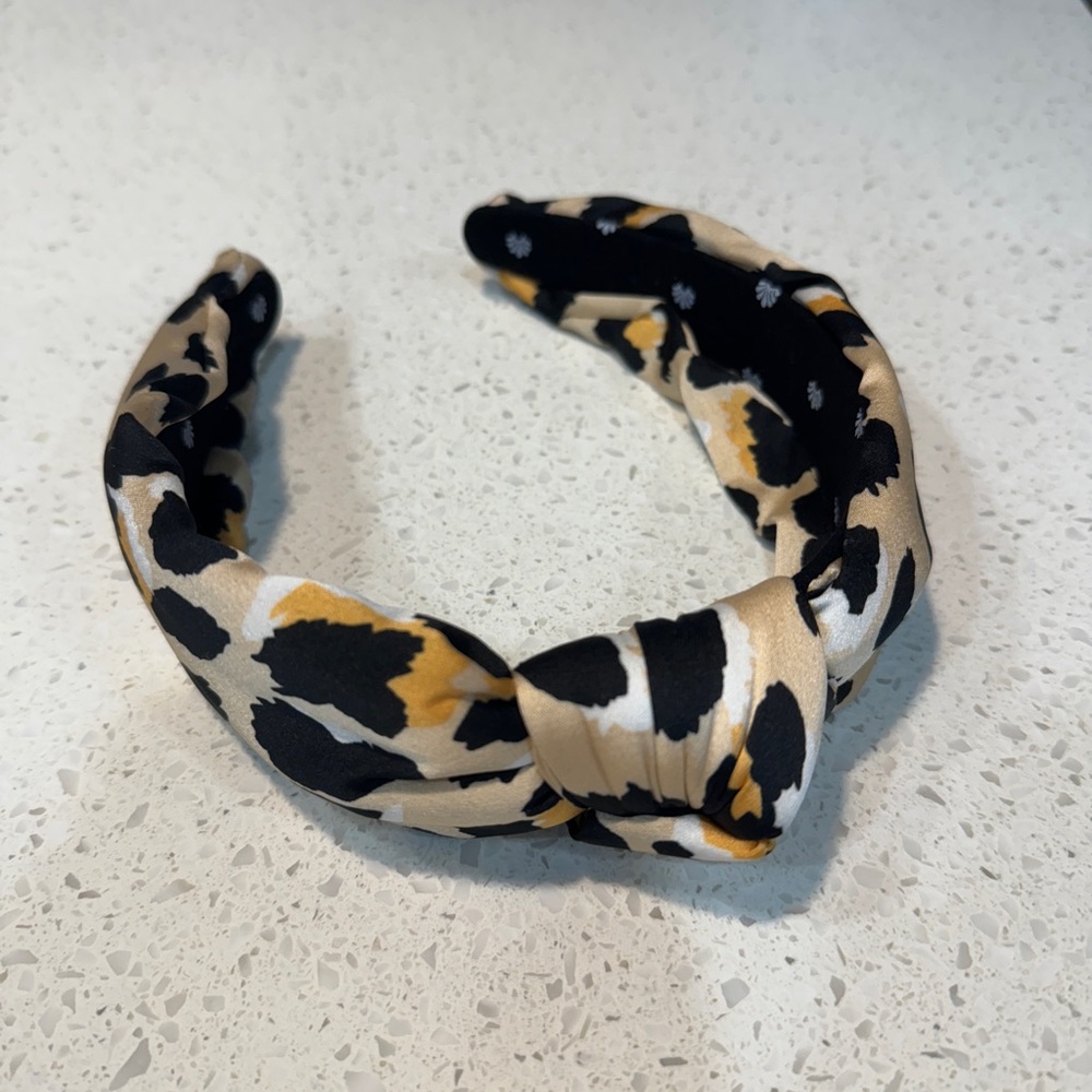 Lele Sadoughi silk leopard headband